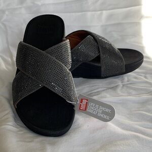 FitFlop Women's Sandals with Glittering Gray Straps